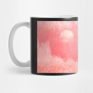 Magic pastel pink woodland. Forest in Living Coral pantone color of the year 2019 Mug